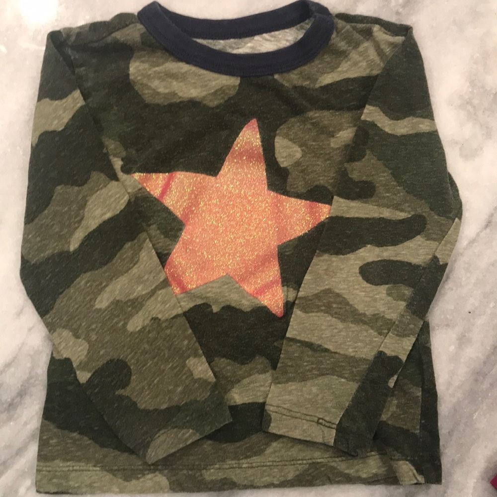 Toddler Girls Crewcuts Camo and Star Long Sleeve